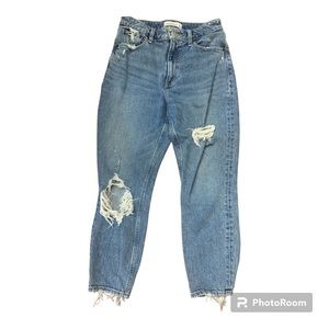 Abercrombie & Fitch Curve Love High Rise Mom Jean 27/4Short